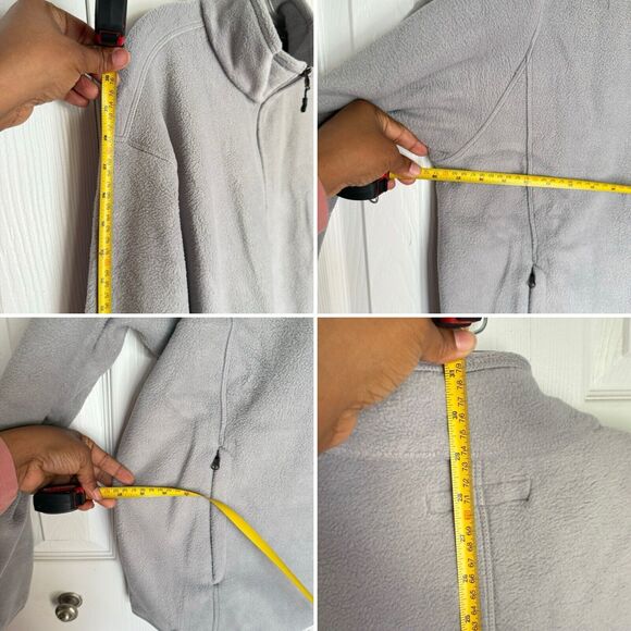 Men Fleece Sweater Jacket Gray Size 2XL Full Zip Polar - Picture 11 of 16